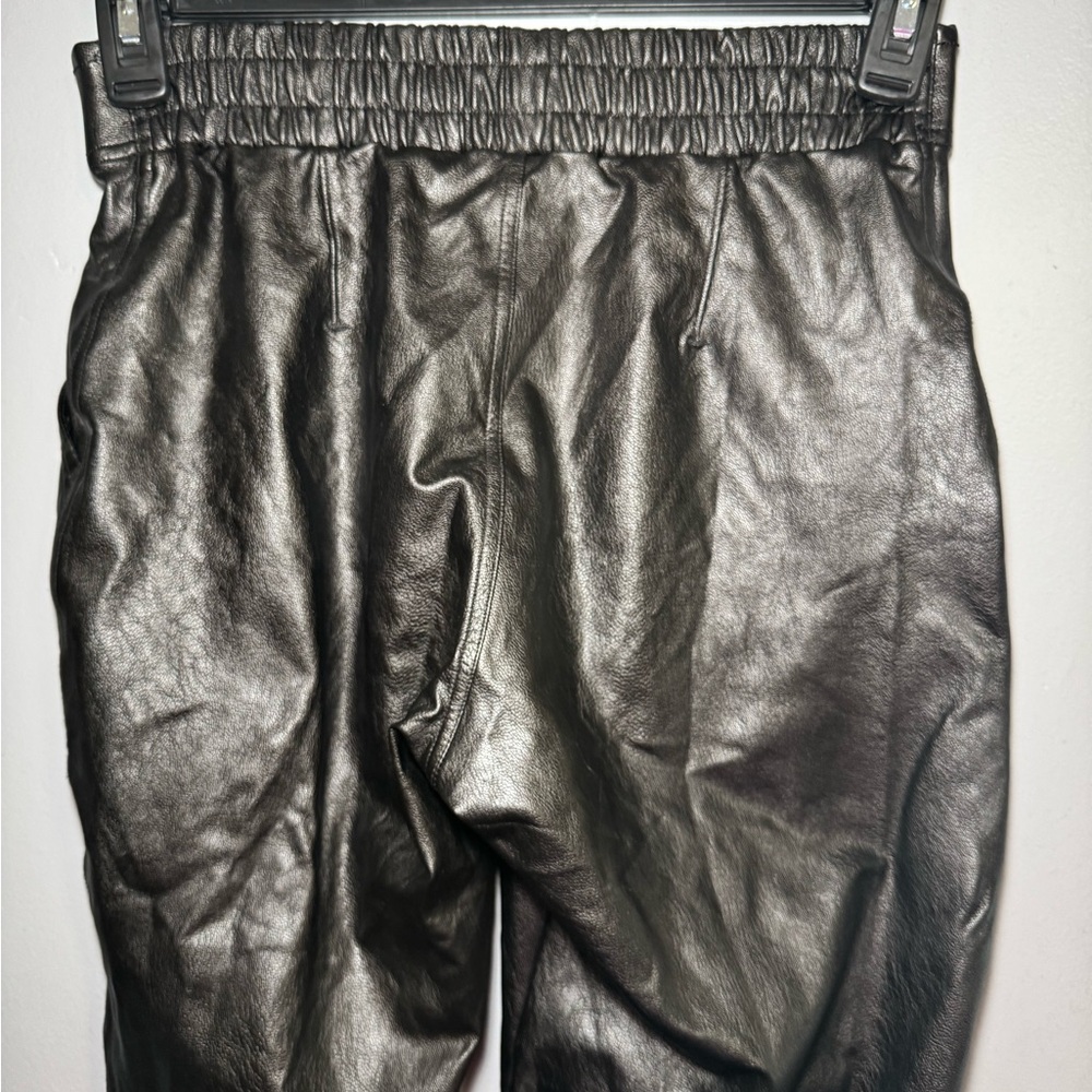 SPANX Faux Leather Jogger Pants Black Pull On Elastic Waist Size S - Picture 6 of 8